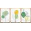 «Minimal Botanical Tropical», variété de feuilles avec pois verts et jaunes, motif floral - ensemble de 3 impressions sur toile flottante-79731276-79731279