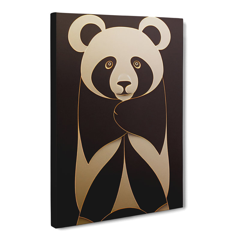 CAN-V0523-1720X Panda Art Deco Style - Wrapped Canvas Print, 76cm H x 50cm W