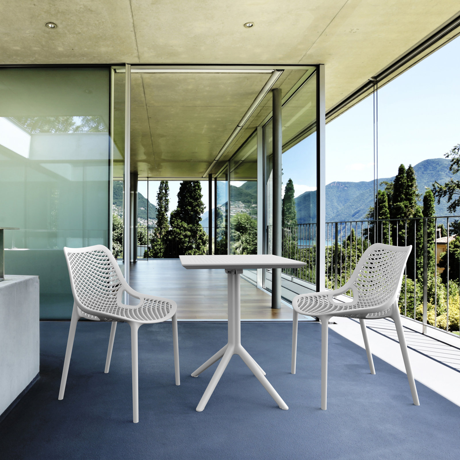 Farrah 30" Patio Dining Table, White, 29.5" H x 23.6" W x 23.6" D, Yes