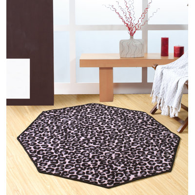 Tapis noir / gris à imprimé animal