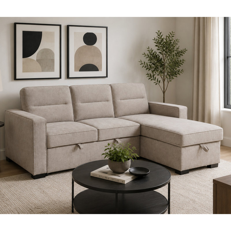  Canapé-lit modulaire avec méridienne Camden, taupe