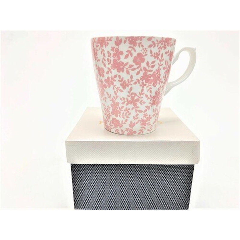 Tasse rose à motif floral, Rose