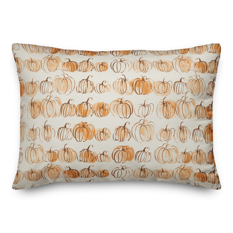  Housse et insert de coussin rectangulaire Watercolor Fall Pumpkins