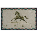 Vintage American Folk Art Horse Weathervane Hooked Rug