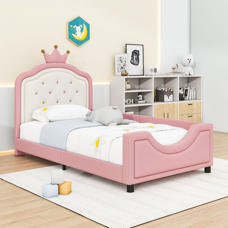 Lit plateforme simple tapissier avec capitonnage