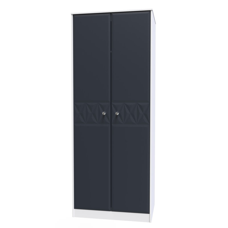 Carnlea Manufactured Wood Wardrobe, Indigo Matt/White