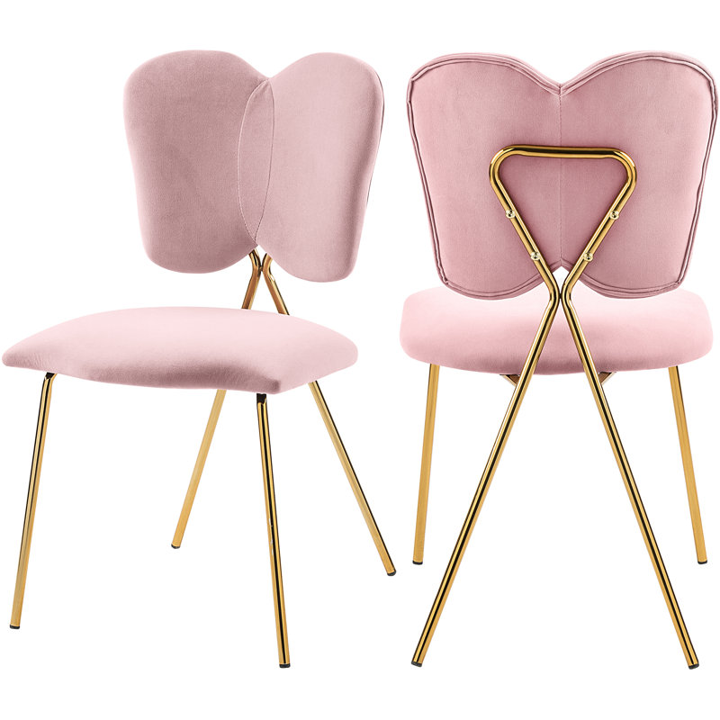 Chaise d'appoint en velours Angel, Velours rose
