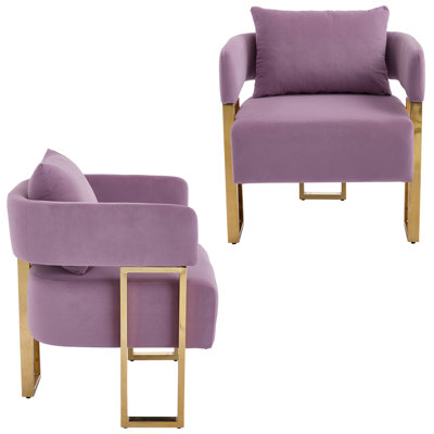 Chaises d'appoint décoratives élégantes et modernes avec pieds en métal, idéales pour le salon, le vestiaire, la salle de réception et le bureau, vendues par paires