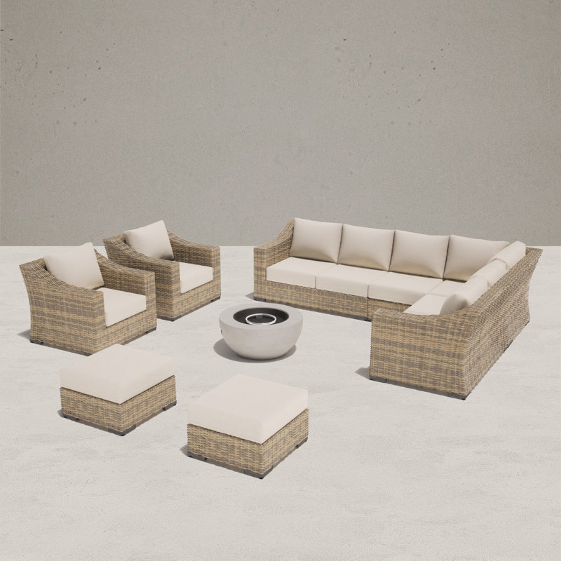 Canapé modulaire 9 pièces Eloisa, Oui, Beige, Tanné