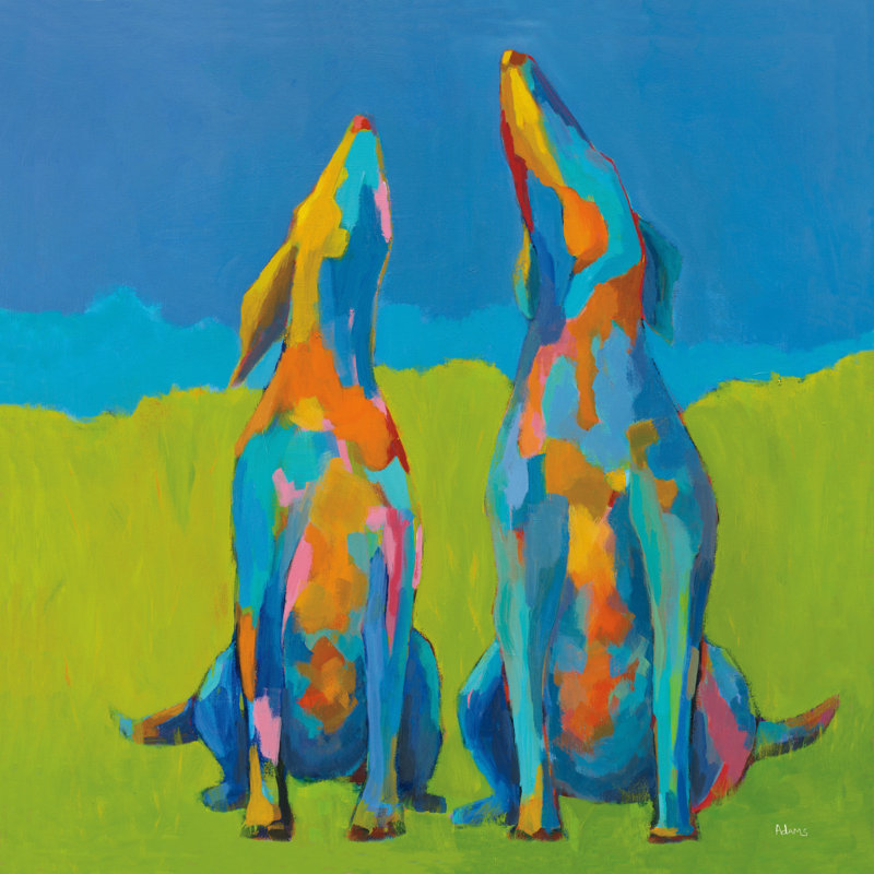 Reproduction d’art sur toile, "Howling Hounds" par Phyllis Adams, H 20 po x l 20 po