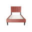 Lit double avec tête de lit en biscuit rose, tissu en lin réglable, chambre de luxe stable-473565202