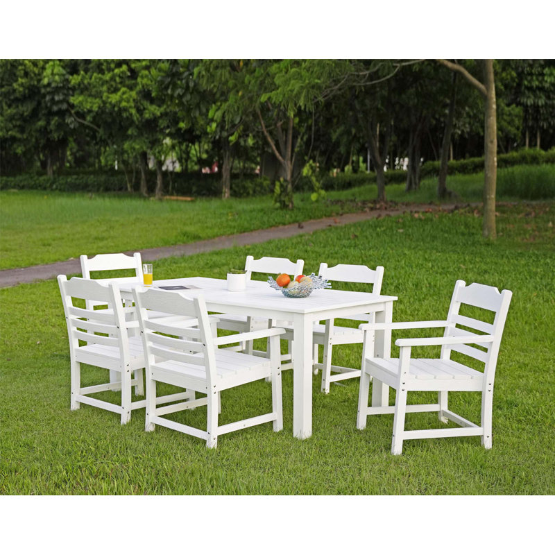 Chaise et table de salle à manger 7 pièces pour terrasse et jardin