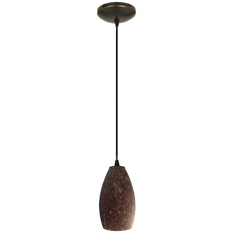 Carballo 1 - Light Single Pendant, Brown Stone, Oil Rubbed Bronze