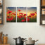 Ensemble de 3 panneaux muraux - Albena Markova «Poppies», art mural sur toile pour le salon, la chambre à coucher ou le bureau 