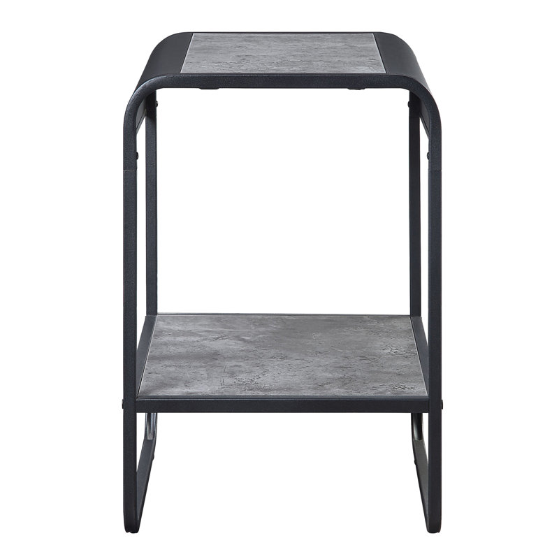 Table de bout grise et noire à 1 tablette