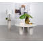 Table de bout ronde en marbre véritable, blanc