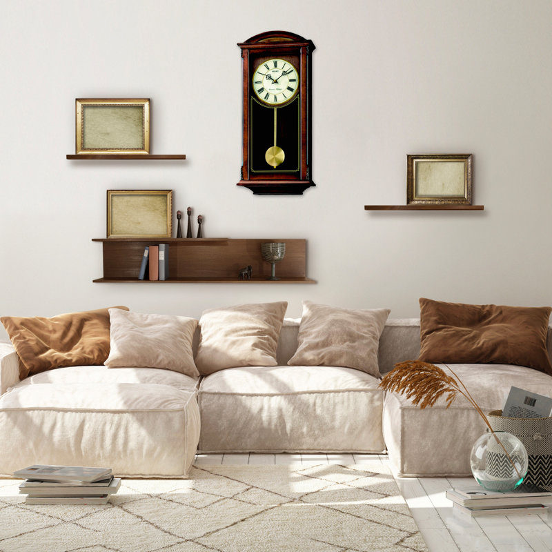 QXH030BLH Pendulum Wall Clock, Brown