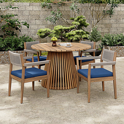 Patio Dining Set, Braided Dining Chairs(With Cushion)And Patio Dining Table