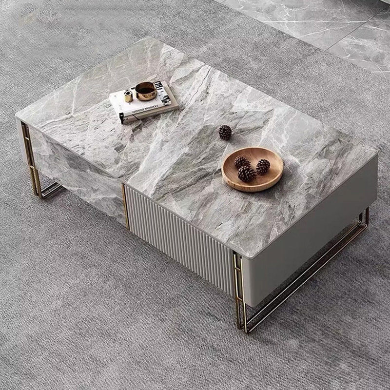 Italian classic coffee table, 17.71" H x 39.37" L x 23.62" W, Gray
