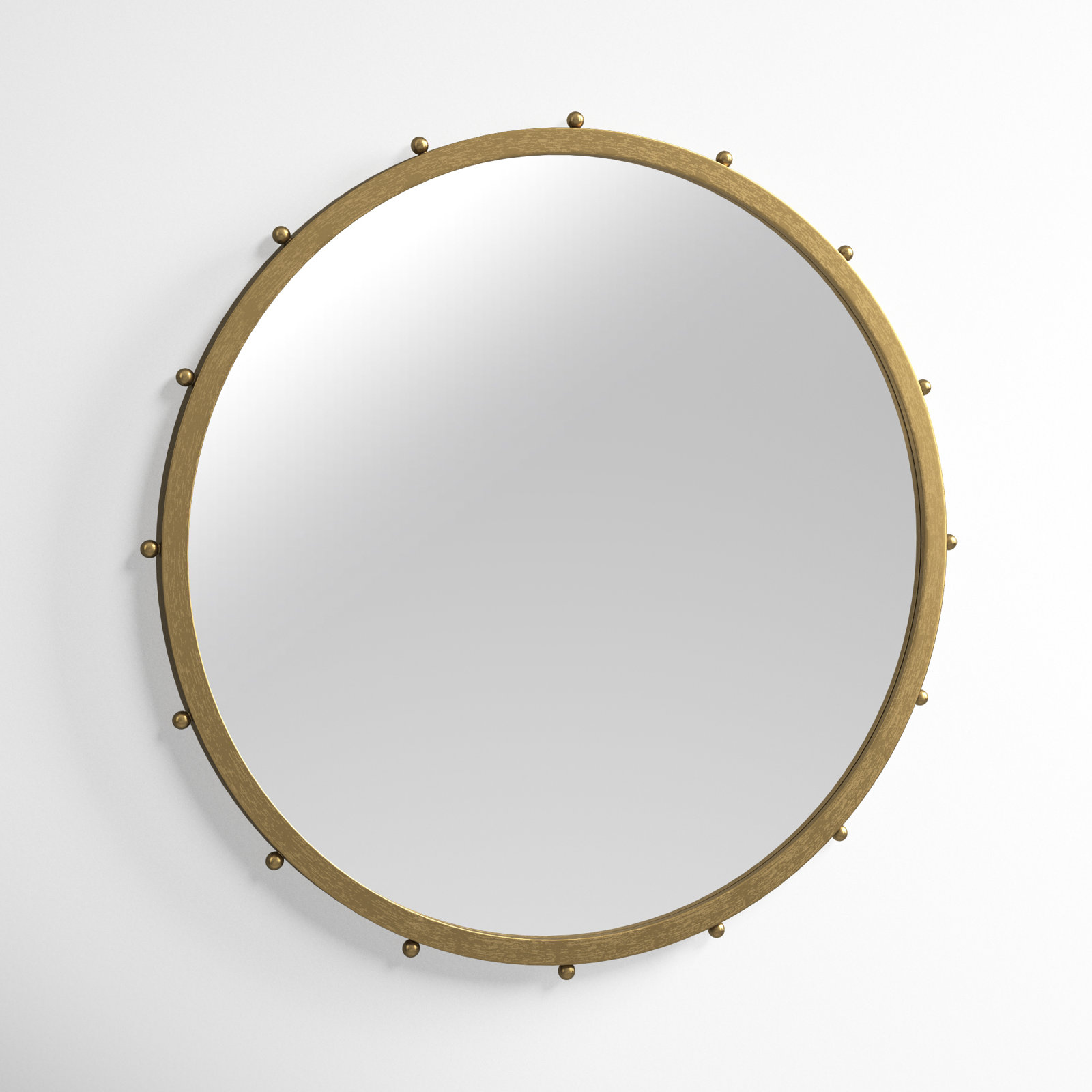 Weston Metal Round Mirror, 37.6" x 37.6", Gold