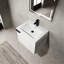 Meuble-lavabo de salle de bain 24 po - Armoire de style moderne américain en bois d'ingénierie blanc avec-2138251920