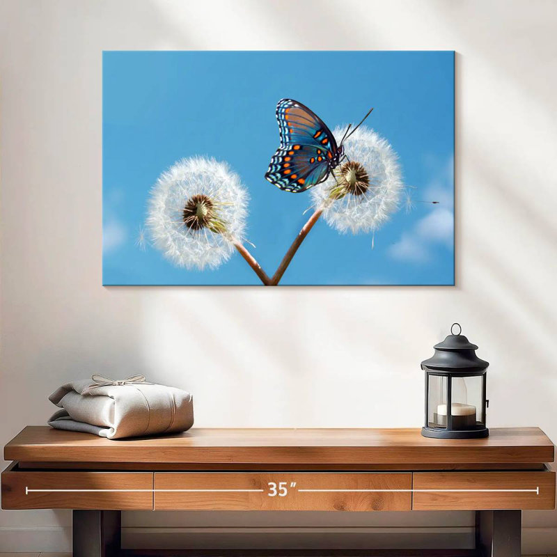 Brampt papillon sur pissenlit, H 16 po x l 24 po
