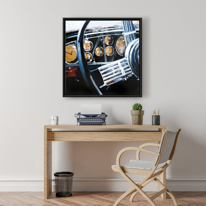 Reproduction intérieure de voiture rétro sur toile, H 24 po x l 24 po