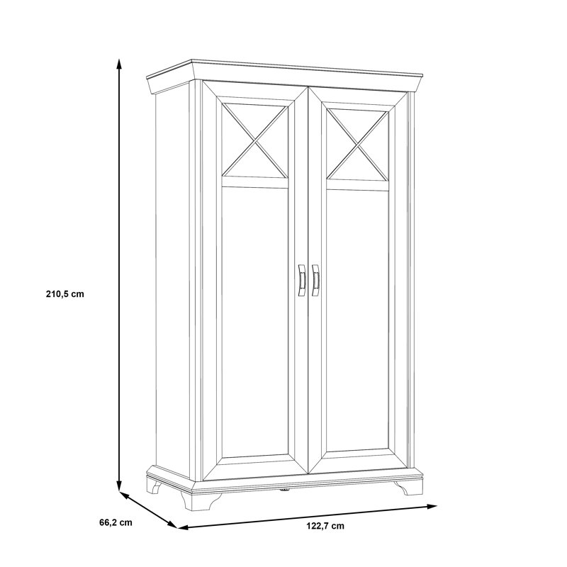 Aleisha 2 Door Manufactured Wood Wardrobe