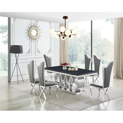 NEW D620 Giovanni (Black/Chrome) Chair Paris Grey