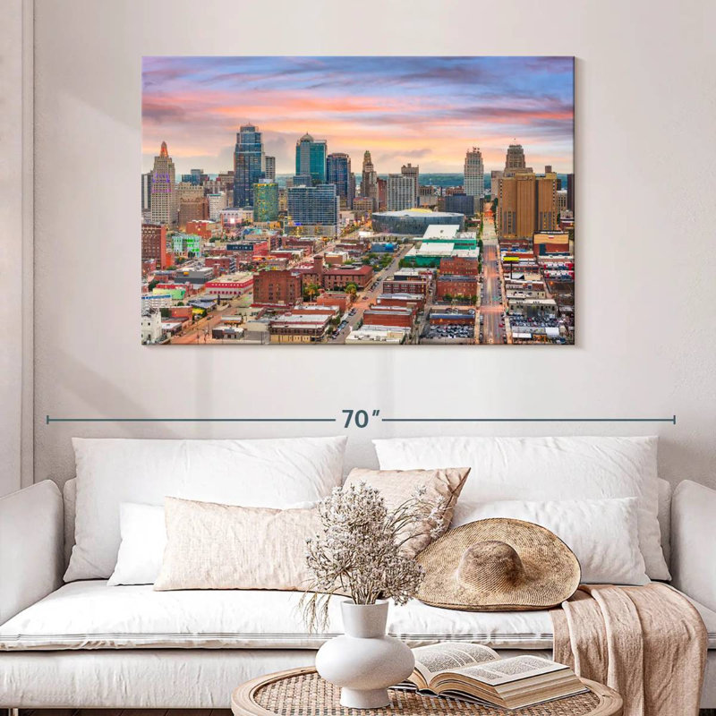 Kansas Cityscape, H 32 po x l 48 po