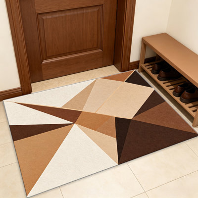 Tapis triangulaires pour le salon, doux et confortable, convient à toutes les saisons, facile à entretenir, tapis de sol intérieur lavable à la machine, sous la table de ferme convenant à la chambre à coucher, à la salle à manger, au bureau, au balcon, au patio