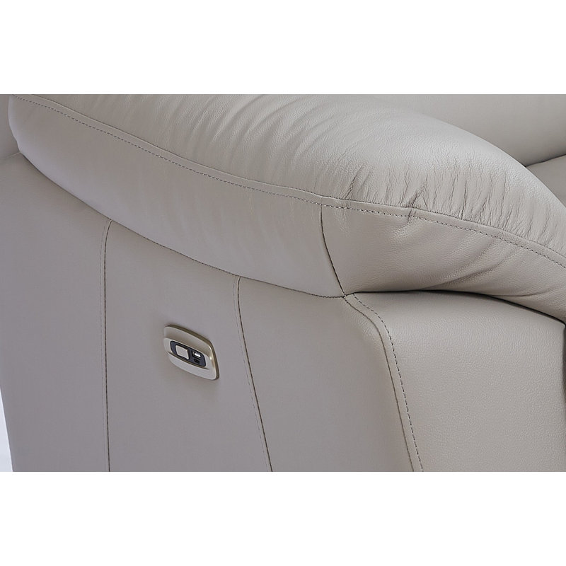 Electric Recliner Sofa Giovanni, Grey Leather Match, 2