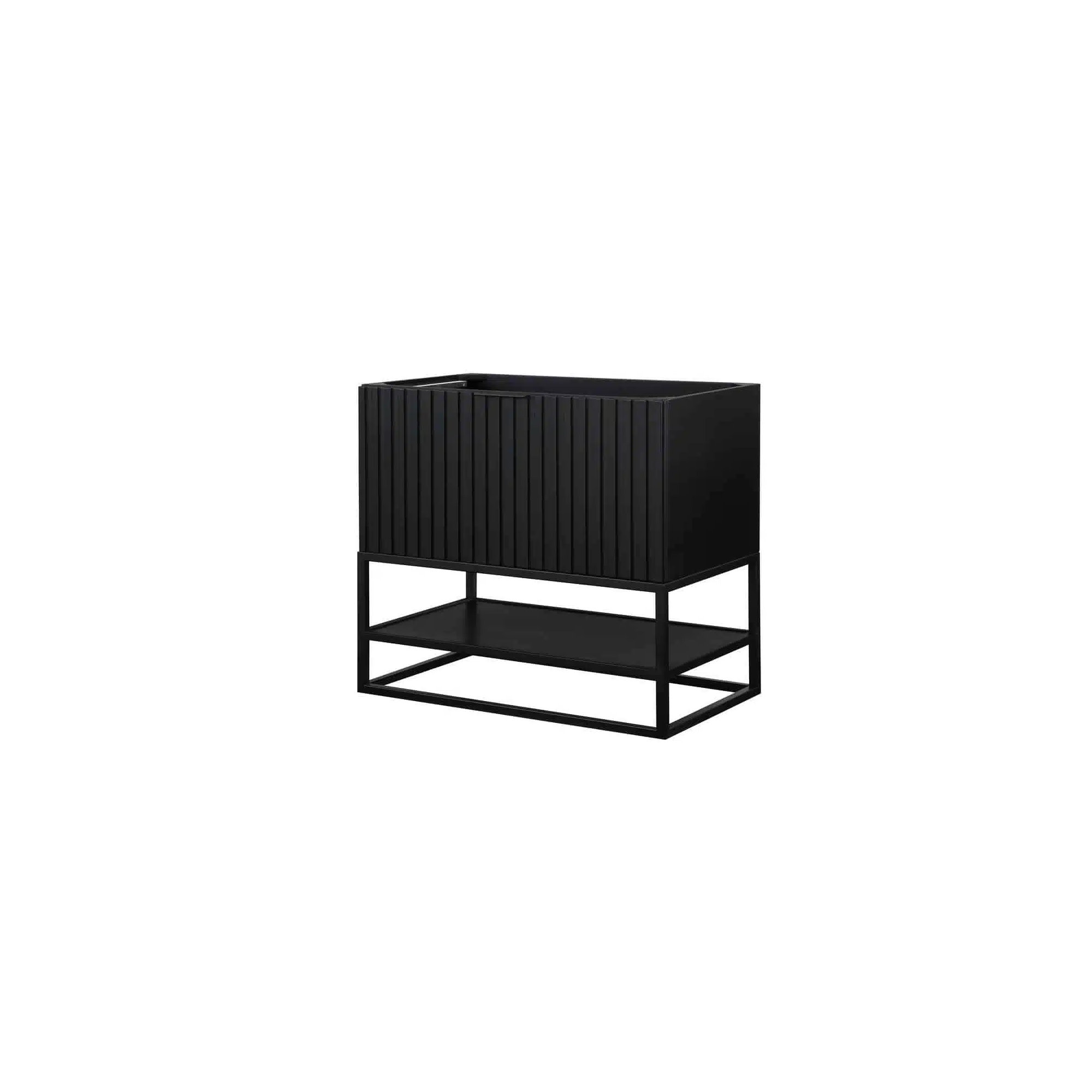 Terra 36'' Single Bathroom Vanity, Calacatta Quartz/Widespread Faucet Mount, Matte Black, Midnight Black