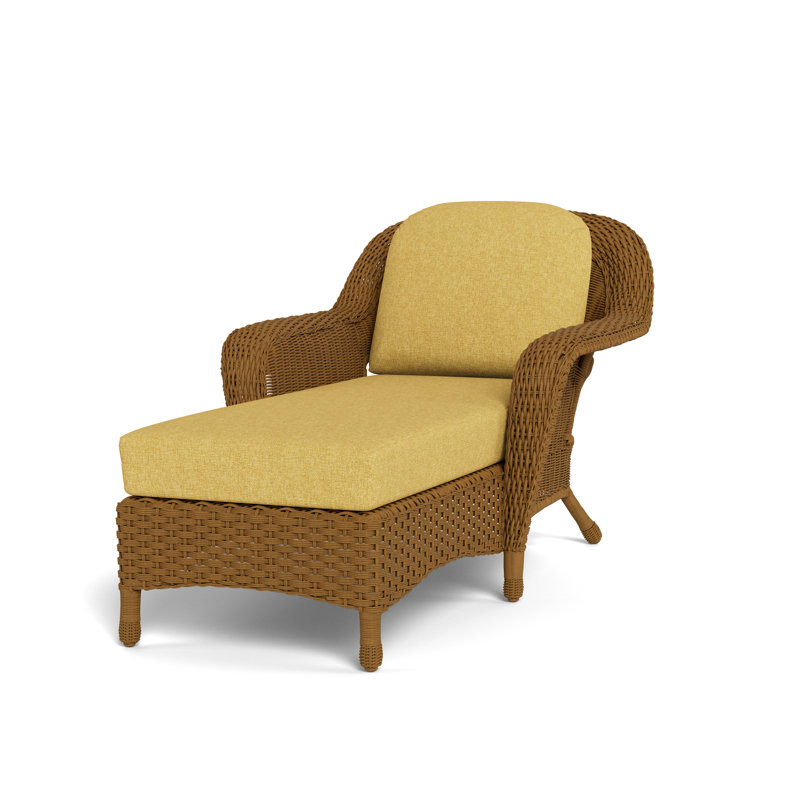 Sea Pines 63" Long Single Chaise Sunbrella with Cushions, Rave Lemon, Mojave