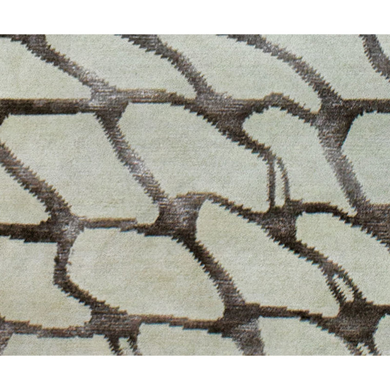 Hand Knotted Area Rug in Ivory And Fawn, Rectangle 8' x 10'