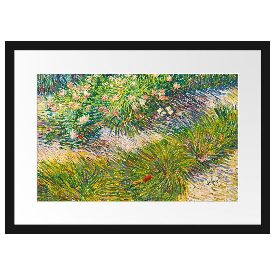 Gerahmter Fotodruck Grass and Butterflies von Vincent Van Gogh