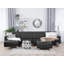 Finnegan 5 Seater Faux Leather Sofa Bed-1597874261