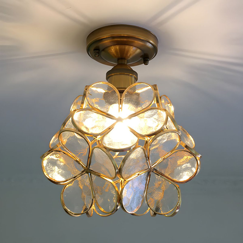Hannelise Glass Semi Flush Mount, Clear