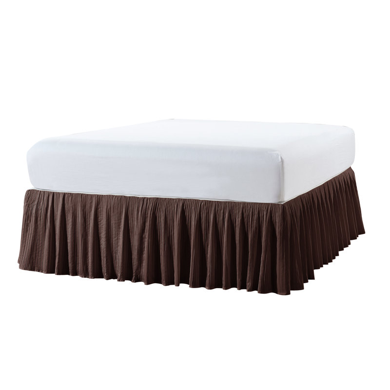 Pleated Bed Skirt, Queen, Chestnut