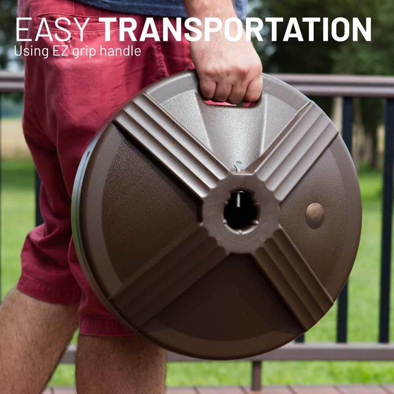 Poids américain: 50 lb Base de parasol d'extérieur ronde remplissable en bronze, Bronze