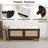 Bohemian Rattan Storage Bench with Cushion Seat Wooden Shoe Cabinet Bench for Entryway Hallway-2135780345