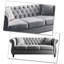 Classic Style Button Tufted Three-Seat Sofa, For Indoor Use-502670933