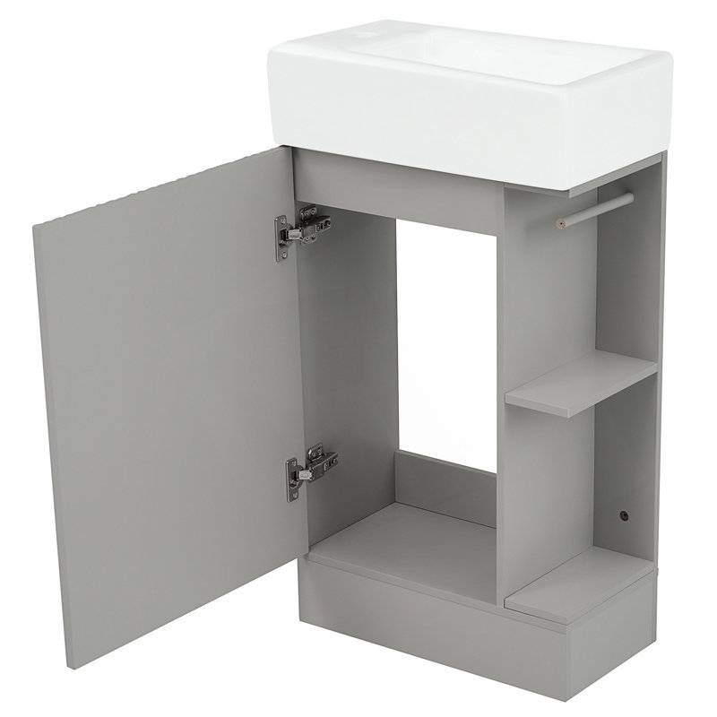 Meuble-lavabo 18,6 po avec lavabo, Gris