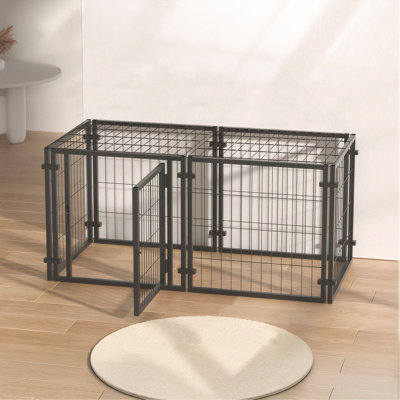 Cage pour chien 47,2 po pour petits, moyens et grands chiens, parc pour chiots pour l'extérieur, chenil pour cage (L 47,2 po x l 23,6 po x H 23,6 po)