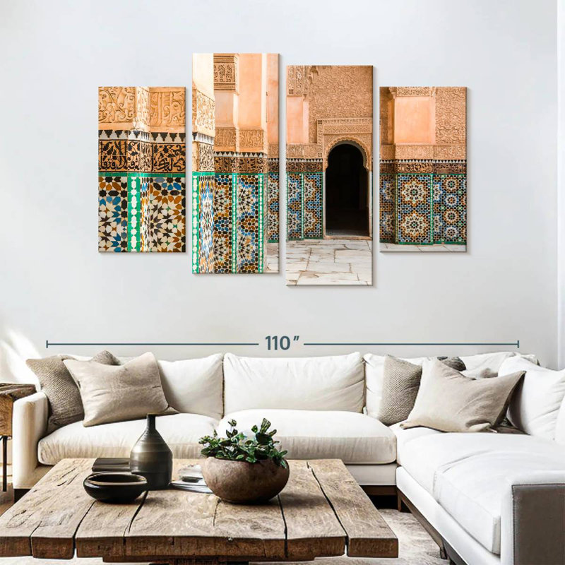 Mosaïques de la cour marocaine Nicci, H 54 po x l 84 po