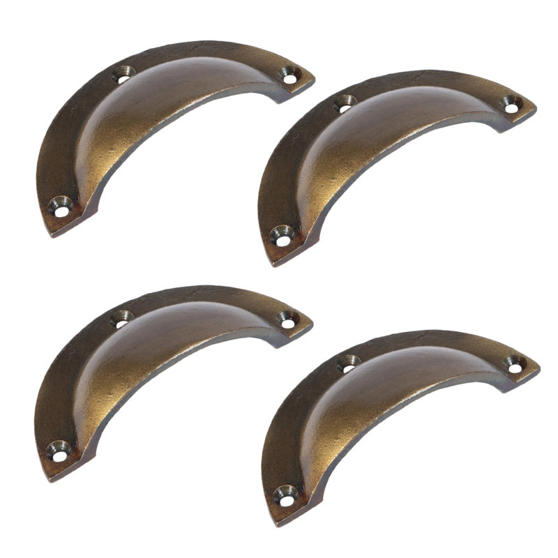 Hammer & Tongs - Curved Cabinet Cup Handle - W95mm x H46mm - Brass