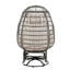 Chaise d'extérieur pivotante avec coussins, chaise de patio en rotin avec fonction berçante, osier gris et coussin beige-1855037902