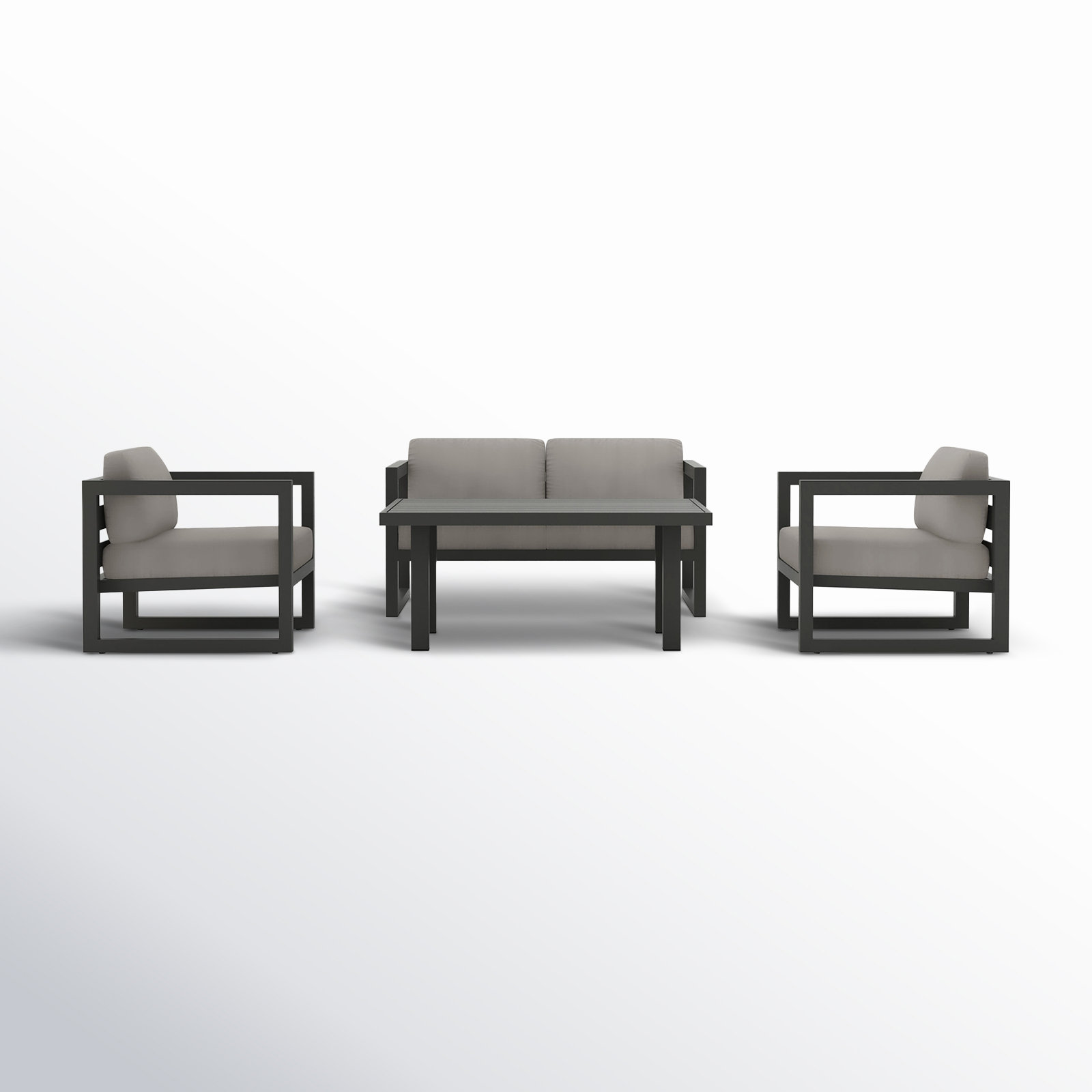 Smith 4-Person Patio Seating Group, Canvas Charcoal, Slate, 25" H x 54" W x 25.5" D 