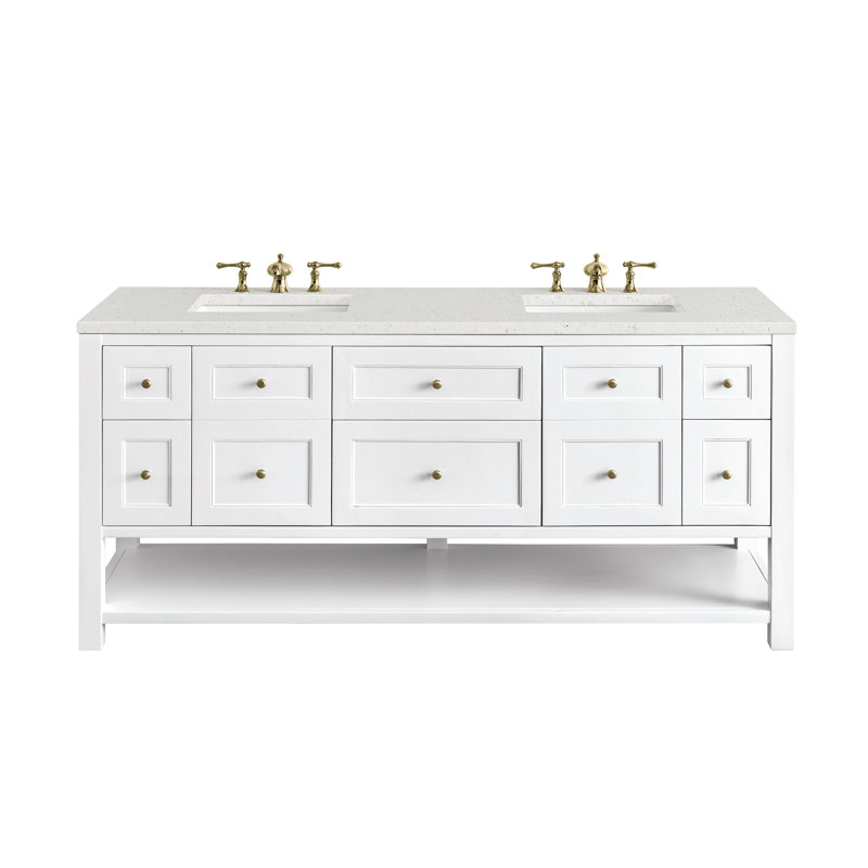 Breckenridge 72'' W Double Vanity, Lime Delight, Bright White, 8" Widespread