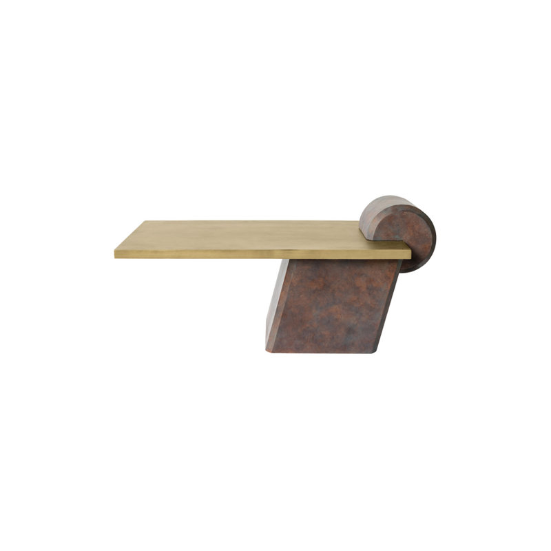 Table basse à piédestal en béton Fleek